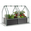 Lucktree 4x2x3 FT Galvanized Raised Garden Bed with Greenhouse Cover