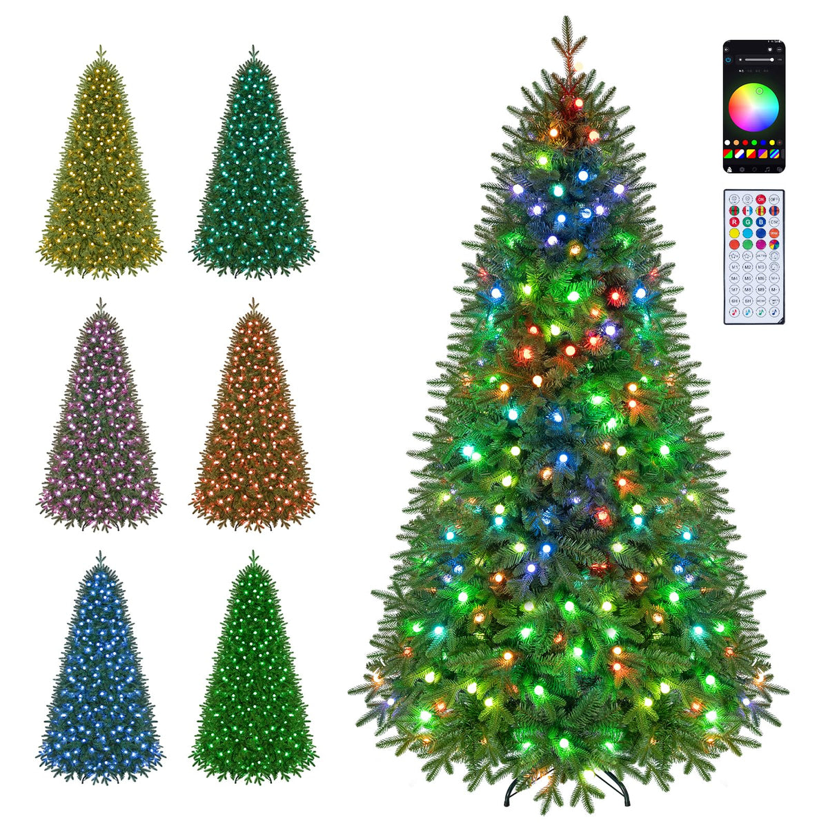 6.3 FT Smart Pre-Lit Christmas Tree with Remote & APP