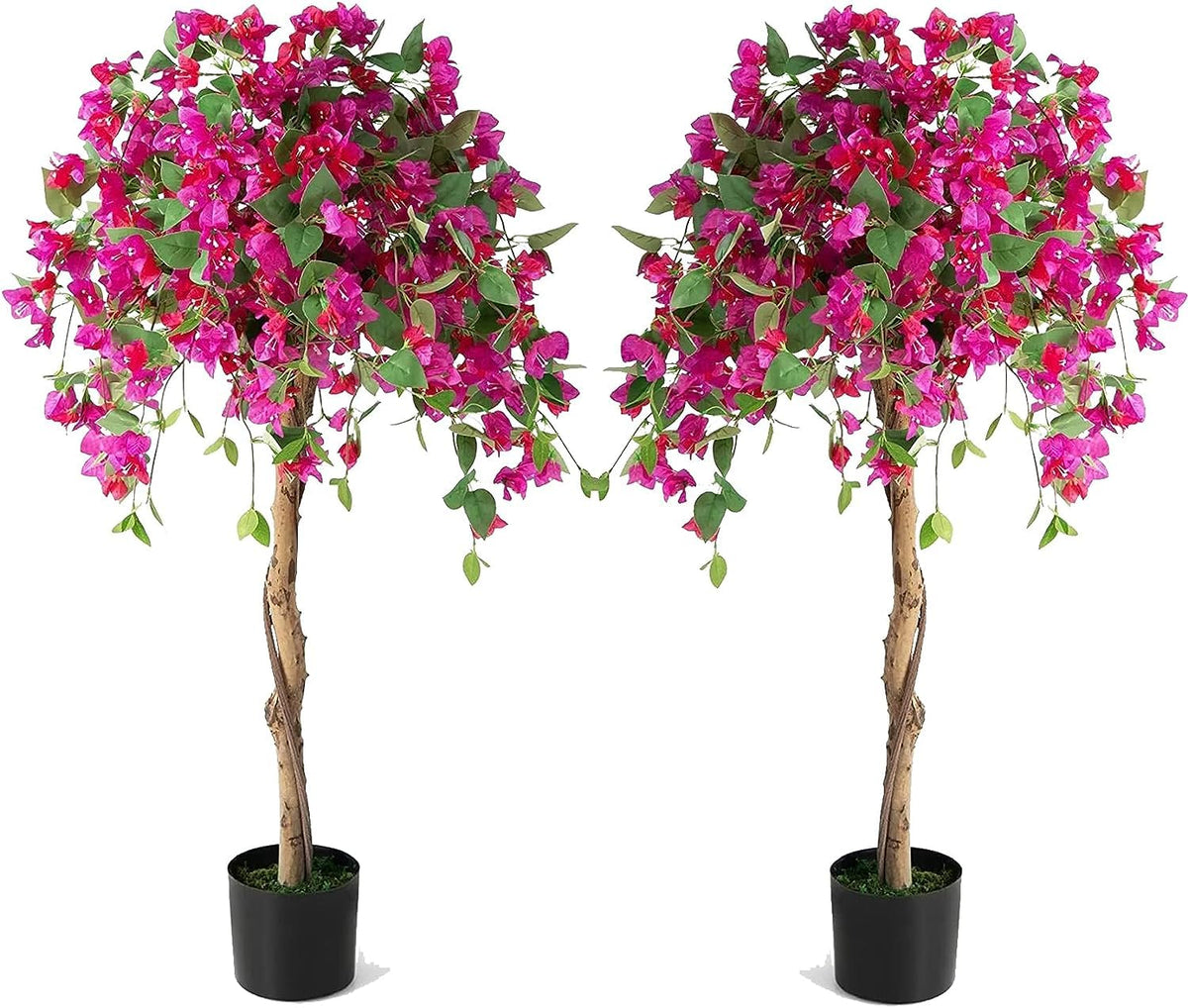 Lucktree 4.5FT Bougainvillea Artificial Tree, Fake Potted Plant w/ 312 Flowers