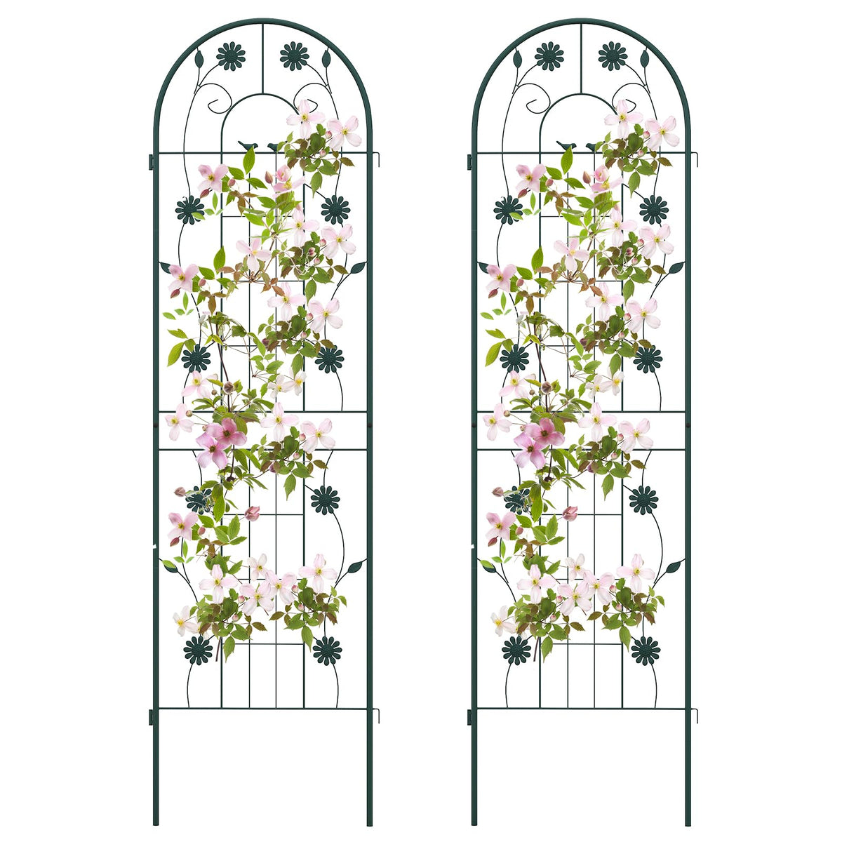 Lucktree Garden Trellis, Tall Galvanized Steel Trellis for Climbing Plants