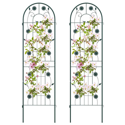 Lucktree Garden Trellis, Tall Galvanized Steel Trellis for Climbing Plants