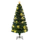 Lucktree 6ft Pre-Lit Fiber Optic Christmas Tree, Top Star, 230 Branch Tips, Metal Stand, Office Home Decoration