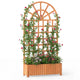 Lucktree Wooden Raised Garden Bed with Trellis 71" Outdoor Planter Box Privacy Screen