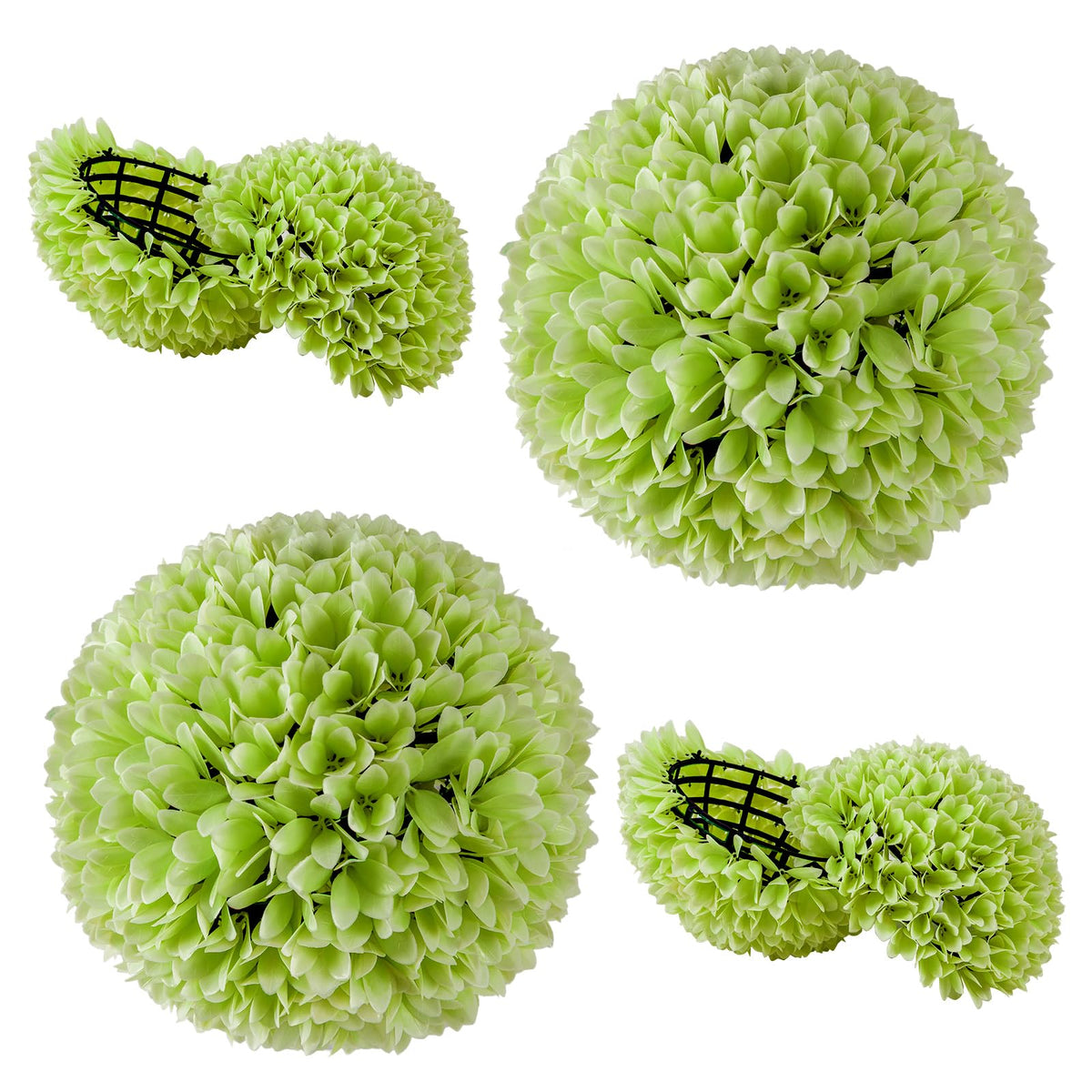 Lucktree 11 Inch Topiary Balls Artificial Outdoor Set of 2, Faux Boxwood Ball, Fake Plant Sphere