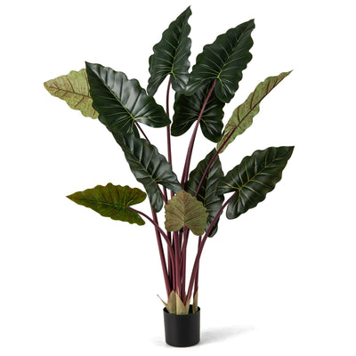 Lucktree 63" Tall Fake Pre-Potted Plant w/ 11 Faux Leaves & Bendable Stems