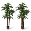 Lucktree 6.3 ft Tall Fake Tropical Plant with 45 + 3 Adjustable Leaves 3 Real Barks & Moss (2 Pack)