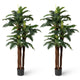 Lucktree 6.3 ft Tall Fake Tropical Plant with 45 + 3 Adjustable Leaves 3 Real Barks & Moss (2 Pack)