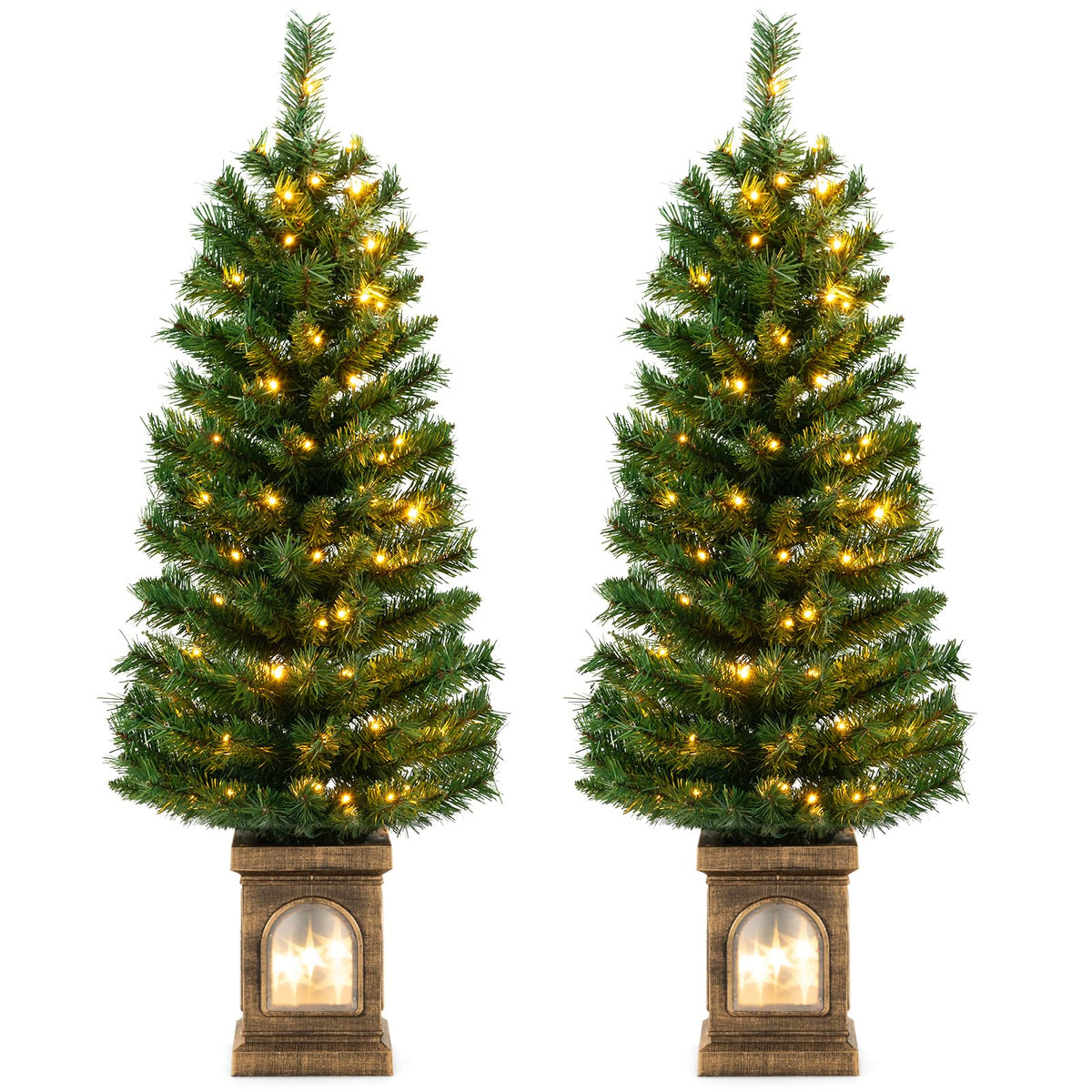 Lucktree 4ft Pre-Lit Christmas Tree for Entrances