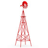 Lucktree 8.3FT Windmill Yard Garden Metal Ornamental Wind Mill Weather Vane Weather Resistant