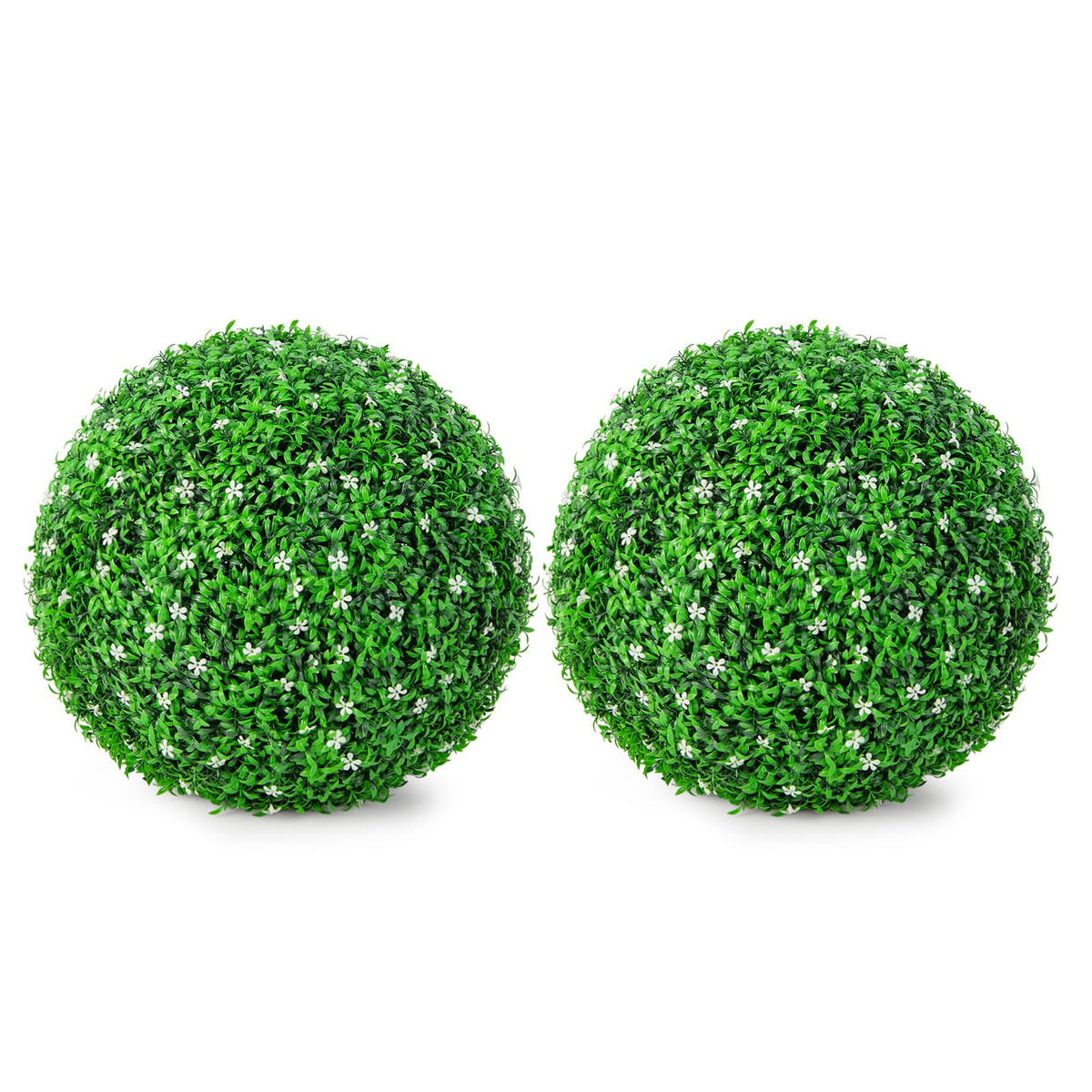 Lucktree 2 PCS 19.5 Inch Artificial Plant Topiary Ball, Round Holly Faux Boxwood Balls