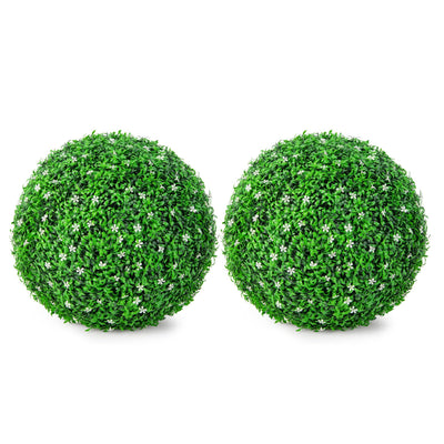 Lucktree 2 PCS 19.5 Inch Artificial Plant Topiary Ball, Round Holly Faux Boxwood Balls