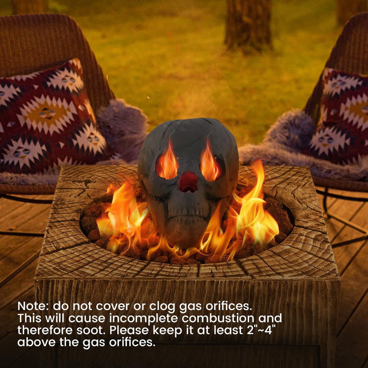 Lucktree Halloween Fire Pit Skull Ceramic