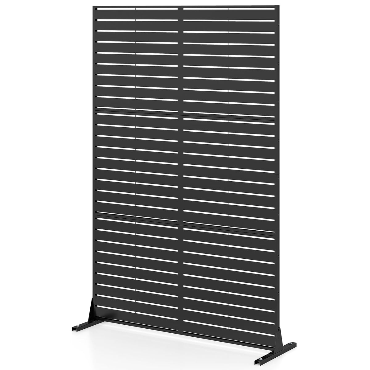 Lucktree 72''H x 48''W Freestanding Metal Privacy Screen with Stable Legs