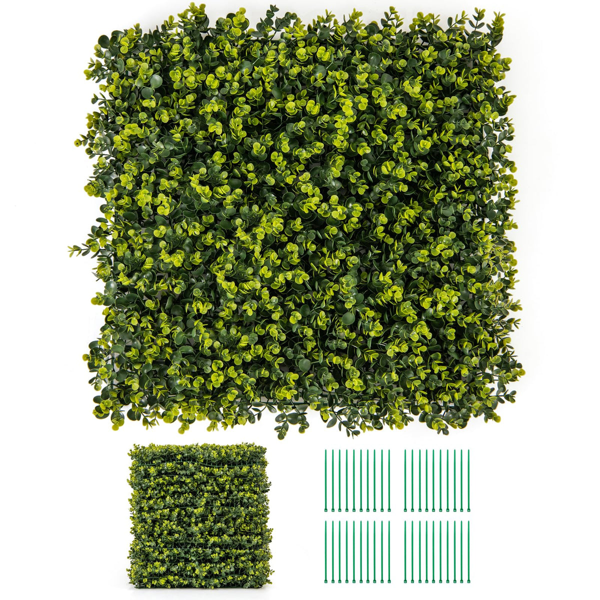 Lucktree 20" x 20" Artificial Boxwood Panels 12PCS, 33.3 Sq.ft Garden Privacy Fence Screen (Boxwood)