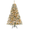 Lucktree 3-Minute-Setup Pre-Lit Snow Flocked Christmas Tree Artificial Hinged Xmas Tree
