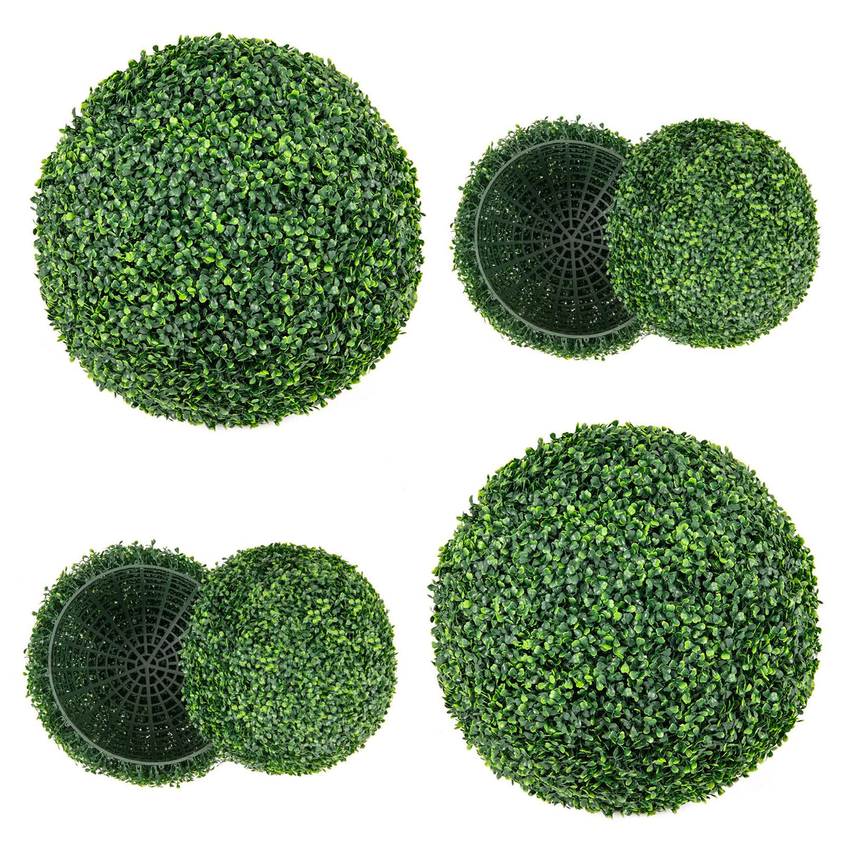 Lucktree 2 PCS 20 Inch Artificial Plant Topiary Ball, Round Faux Boxwood Balls Outdoor