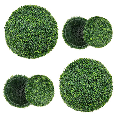 Lucktree 2 PCS 20 Inch Artificial Plant Topiary Ball, Round Faux Boxwood Balls Outdoor