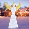 Lucktree 5 FT Christmas Pre-Lit Angel, Yard Lighted-up Festive Angel w/Halo