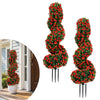 Lucktree 3FT Realistic Fake Rose Bushes Outdoor Faux Plants with Sun Protection & Ground Spikes Set of 2