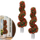 Lucktree 3FT Realistic Fake Rose Bushes Outdoor Faux Plants with Sun Protection & Ground Spikes Set of 2