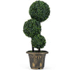 Lucktree 2.5 FT Artificial Boxwood Topiary Tree Evergreen Faux Potted Plants (1/2 Pack)