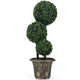 Lucktree 2.5 FT Artificial Boxwood Topiary Tree Evergreen Faux Potted Plants (1/2 Pack)