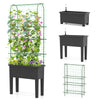 Lucktree Raised Garden Bed with Legs and Trellis for Climbing Plants