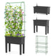 Lucktree Raised Garden Bed with Legs and Trellis for Climbing Plants