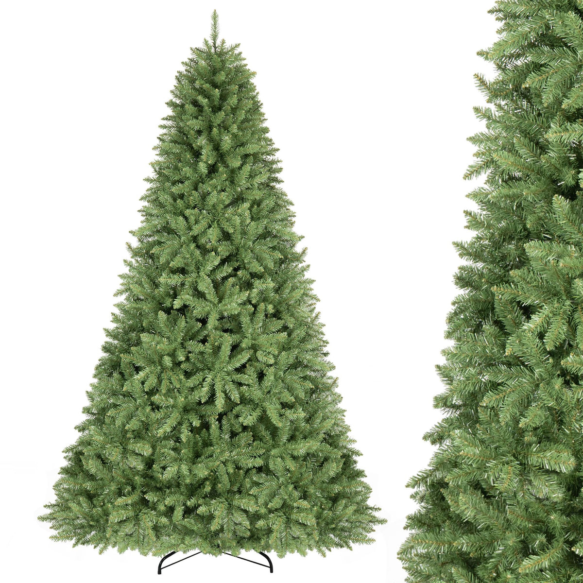 10/7.5/6.5/6/9/4.5/4 FT Artificial Christmas Tree w/ Easy-Setup Hinges, Unlit