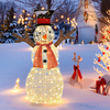 Lucktree Christmas Outdoor Lighted Snowman Yard Xmas Decorations and Zip Ties