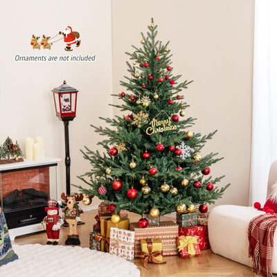 Lucktree 6FT / 7FT Pre-Lit Artificial Christmas Tree with PVC & PE Mixed Branch Tips
