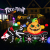 Lucktree 9 FT Halloween Inflatable Outdoor Decoration, Blow up Grim Reaper Driving Pumpkin Carriage