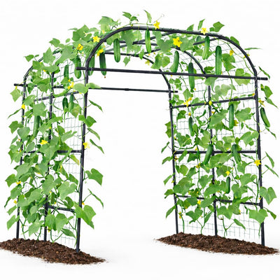 Lucktree Metal Garden Arch Trellis for Climbing Plants Outdoor