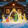 Lucktree 7 Pieces Large Christmas Lighted Nativity Scene Set