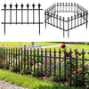 Lucktree No Dig Decorative Metal Garden Fence with Fleur-de-Lis Finials