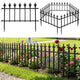 Lucktree No Dig Decorative Metal Garden Fence with Fleur-de-Lis Finials