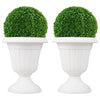 Lucktree 18" Tall Urn Plastic Flower Pots with Pedestal Base & Pre-Marked Drain Hole