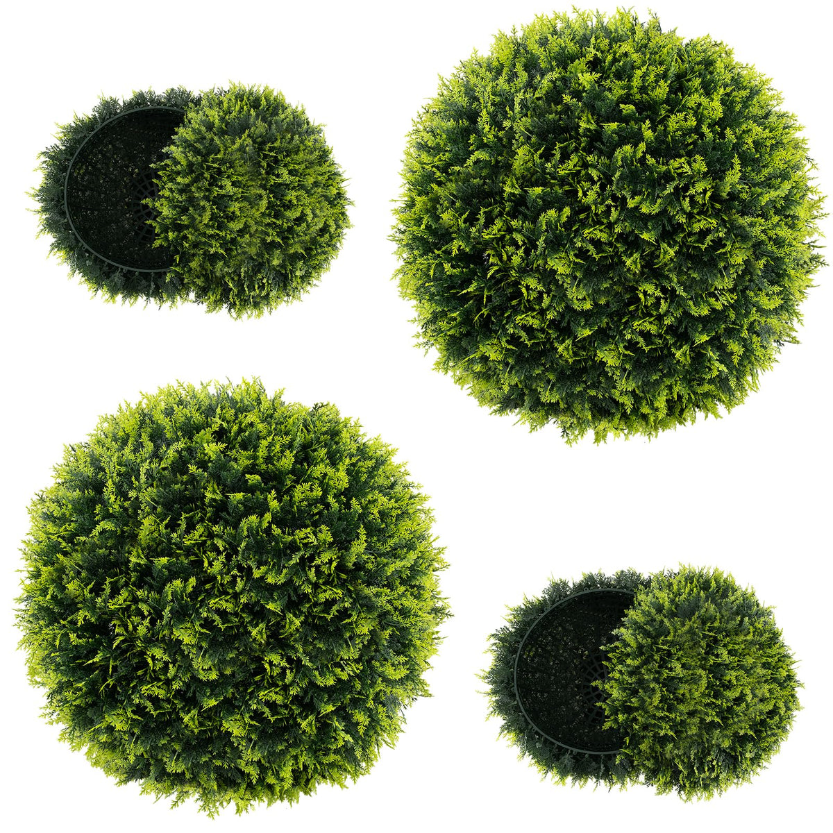 Lucktree 2 PCS 22 Inch Artificial Cedar Topiary Ball, Round Faux Cypress Balls Outdoor, Fake Plant Sphere