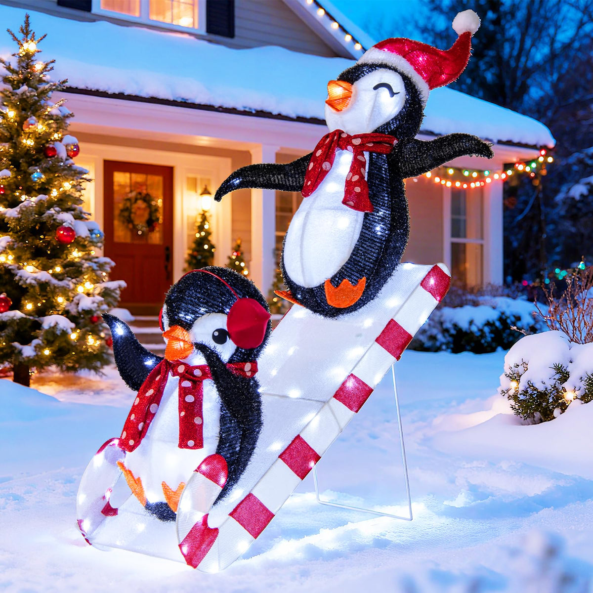 Lucktree Lighted Christmas Decoration Penguins