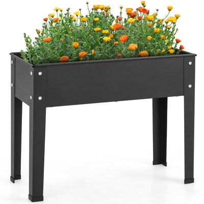 Lucktree Raised Garden Bed, Metal Planter Box with Legs, Drain Hole, Outdoor Indoor Elevated Garden Box