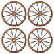 Lucktree 30-Inch Wagon Wheels 4 Pieces, Decorative Wooden Wheels