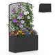 Lucktree 49 inch Tall PE Rattan Raised Garden Bed with Trellis