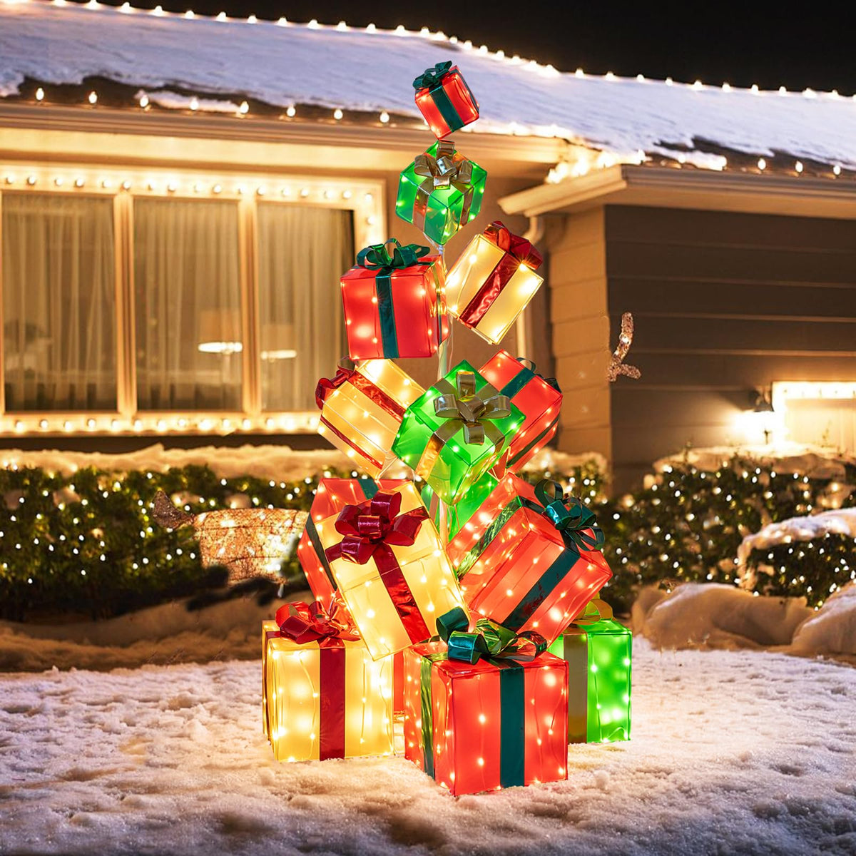 Lucktree 5.6 FT Pre-Lit Gift Box Tower
