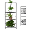 Lucktree Folding Metal Plant Rack, 4 Tiers Corner Shelf Plant Stand