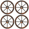 Lucktree 24-Inch Wagon Wheels 2/4 Pieces Carbonized Solid Fir Wood