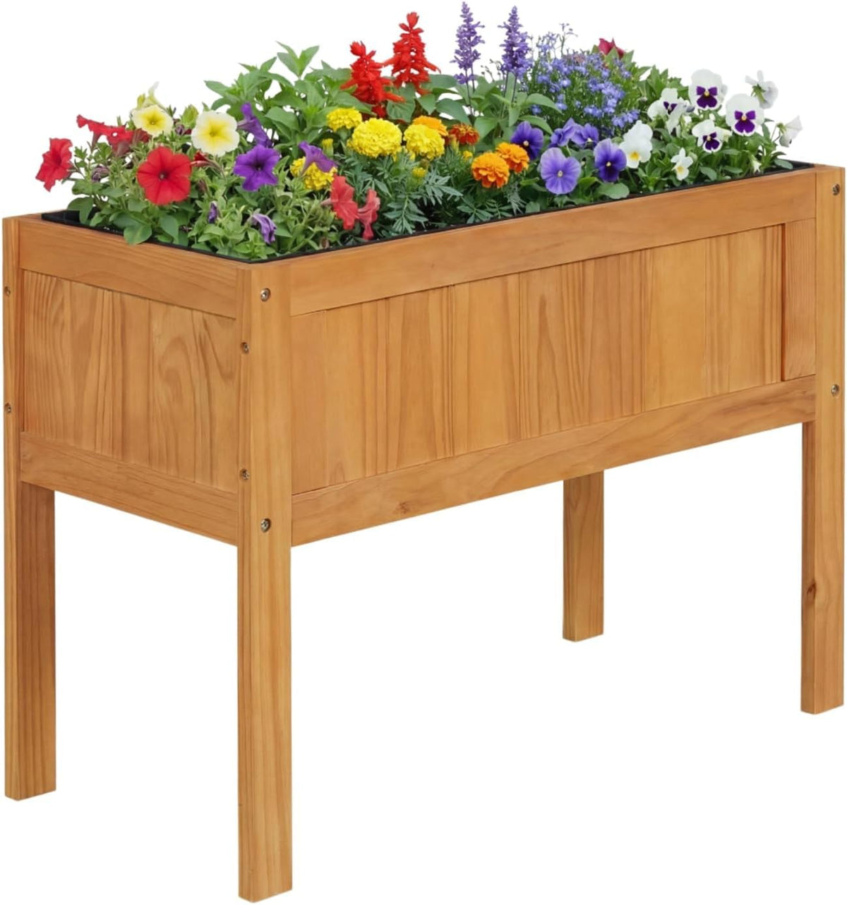 Lucktree Solid Wooden Raised Garden Bed w/Legs (35”Lx 16”Wx24”H)