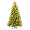 Lucktree 7 FT Pre-Lit Artificial Christmas Tree, Hinged Faux Xmas Tree with 1217 Soft TPE & PVC Mixed Branch Tips