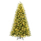 Lucktree 7 FT Pre-Lit Artificial Christmas Tree, Hinged Faux Xmas Tree with 1217 Soft TPE & PVC Mixed Branch Tips