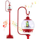 Lucktree 68 Inch Musical Christmas Street Lamp, Festive Lamp Post w/Sound-Activated Snow Globe Lantern