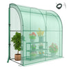 Lucktree Walk-in Lean-to Greenhouse - with 3-Tier Plant Stand, 7’x 3.5’x 7’ Green House, PE Grid Cover